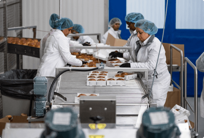 Women working on a fabric